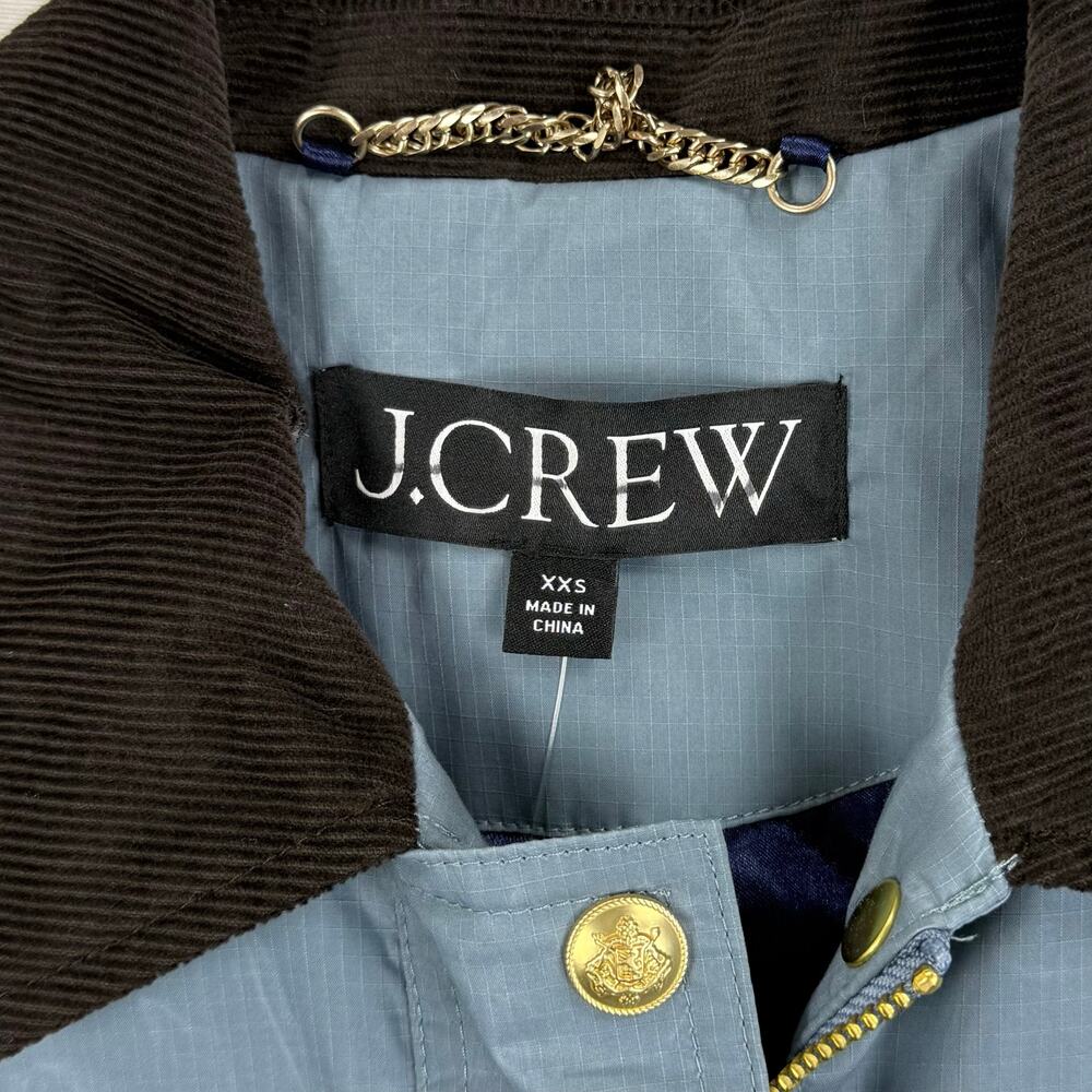 J Crew Women's Short Barn Jacket English Ripstop Cotton XXS Coastal Blue - Picture 3 of 16